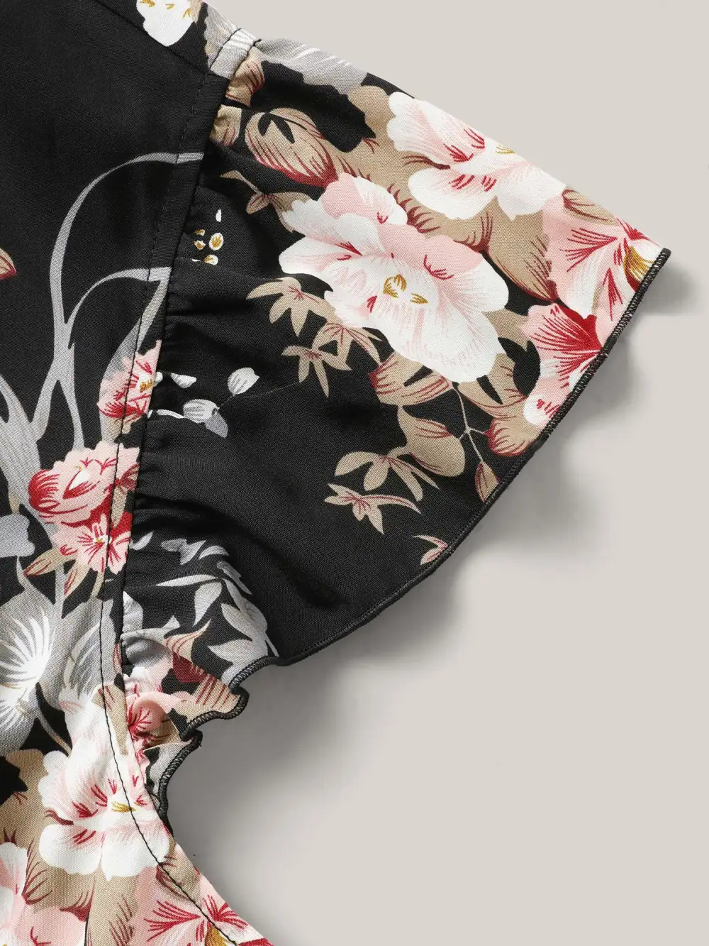 Midnight Blooms Wrap A-Line Midi Dress