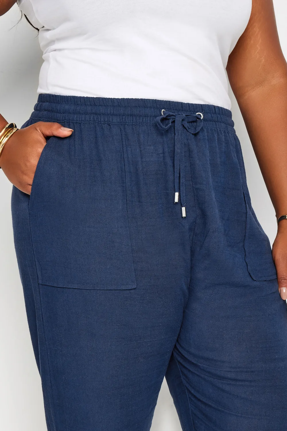 YOURS Curve Black Linen Joggers