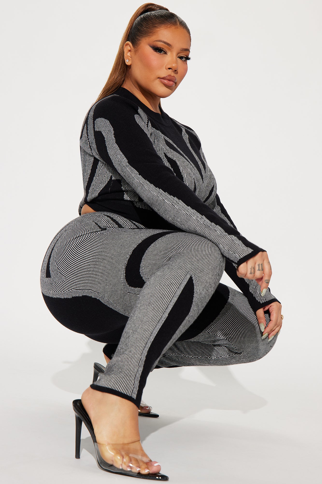 Ava Sweater Legging Set - Black/combo