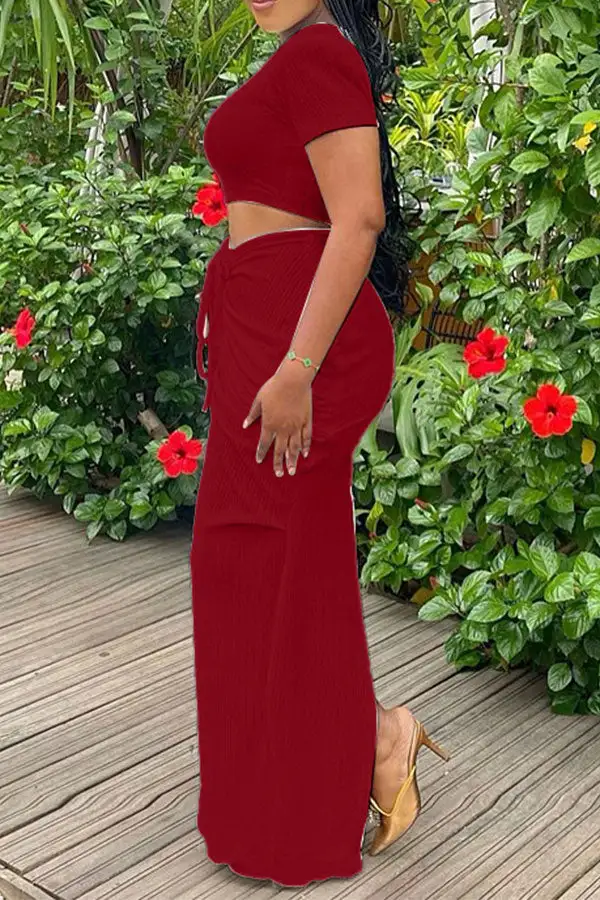 Drawstring Dress Set