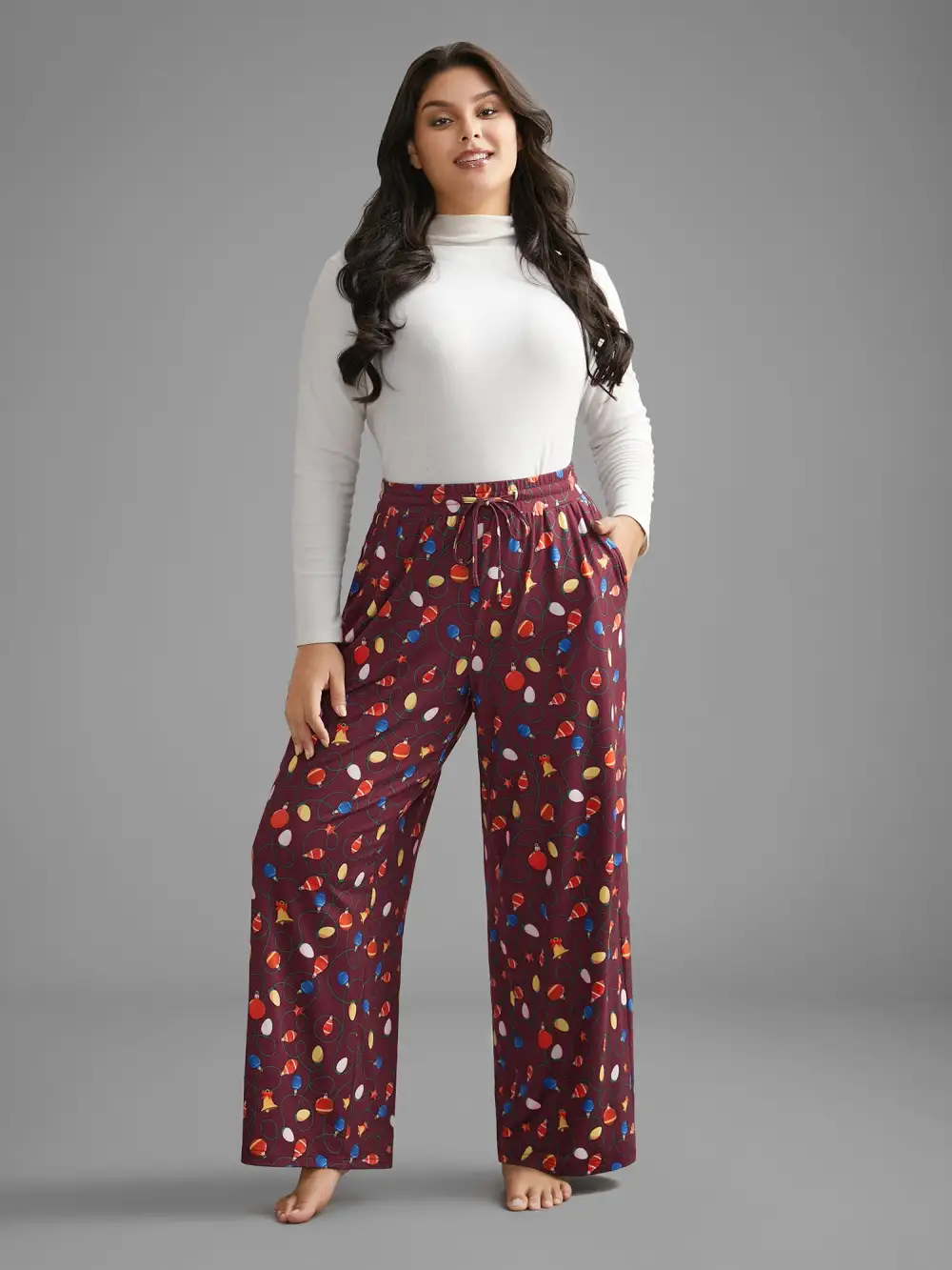 Bulb Print Drawstring Lounge Bottoms