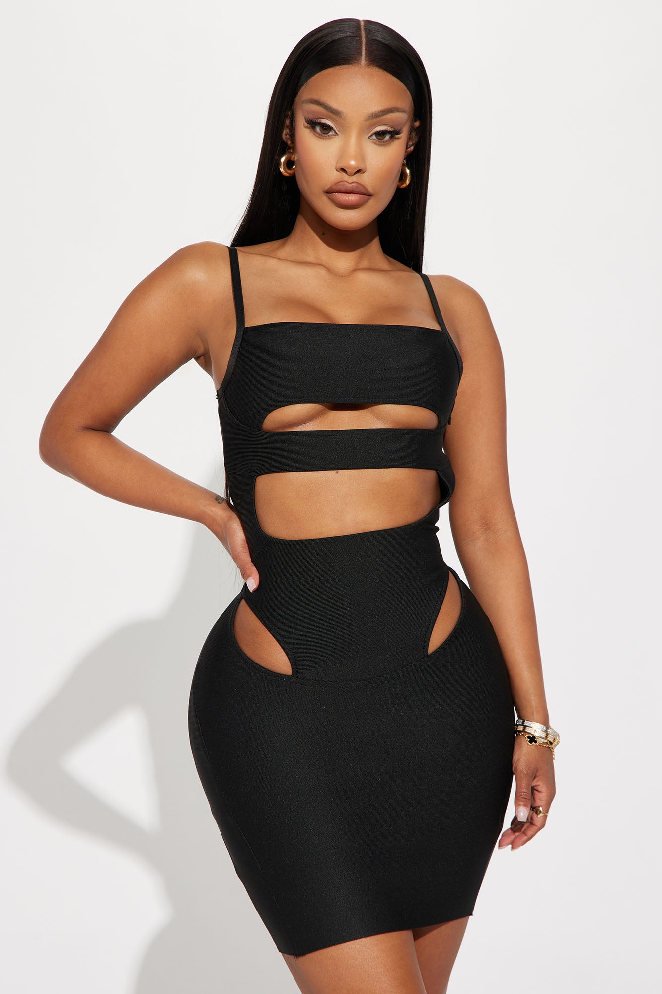 Control Her Bandage Mini Dress - Black
