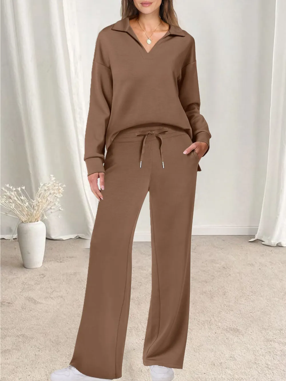 Women 2 Piece Fall Outfits Cozy Lounge Sets for Women Tracksuit Sweatsuit Set 2024 Comfortable Tracksuit
