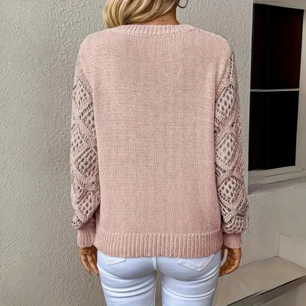 V-Neck Knitted Sleeves Jumper