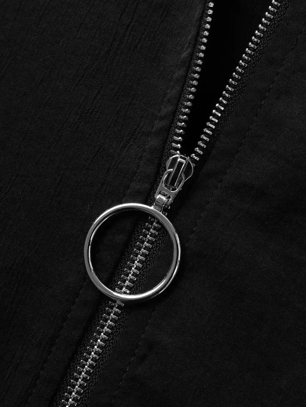 Zipper Front Chest Flaps Shirt Dress