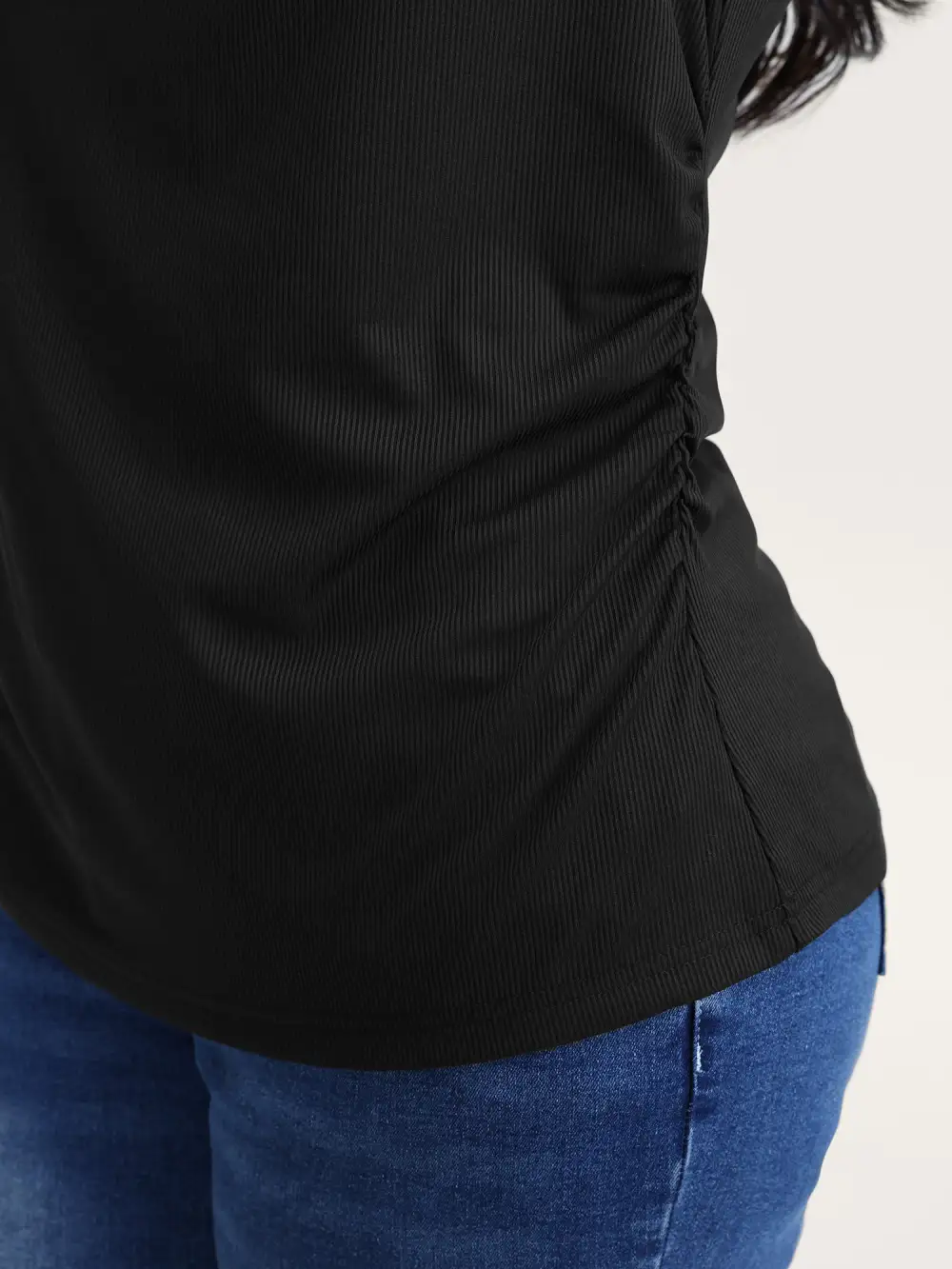 Asymmetric Gathered Fitted Vest