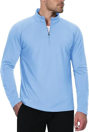 Men’s Zipper Mock Neck Sweatshirt – Casual Thermal Top