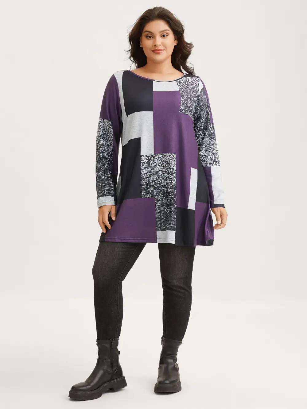 Colorblock Contrast Round Neck T-shirt