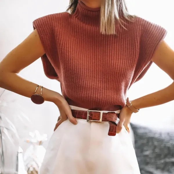 Stylish Turtleneck Sweater Vest