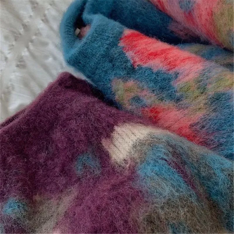 Oil painting tie-dye warm sweater