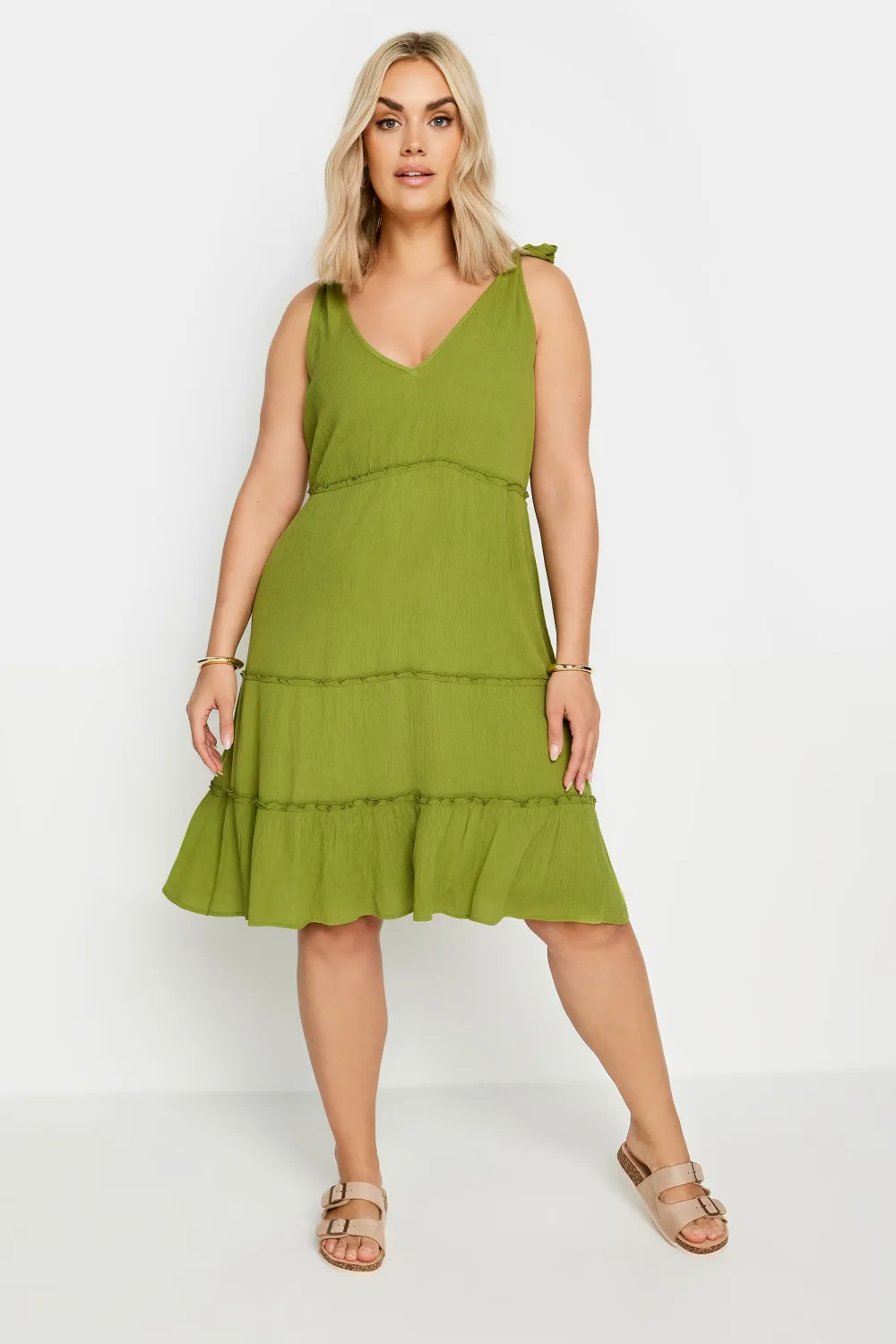 LIMITED COLLECTION Curve Red Tropical Tiered Midi Dress