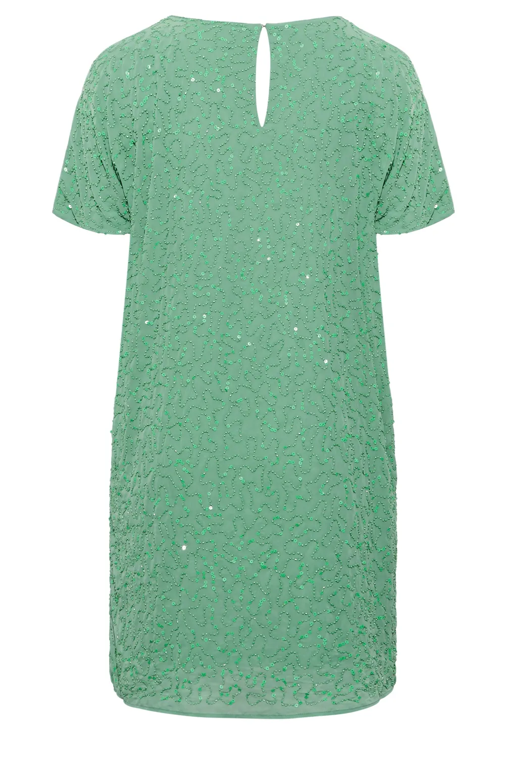 LUXE Curve Blue Sequin Hand Embellished Cape Dress
