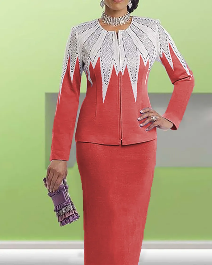 Casual Elegant Contrast Print Versatile Dress