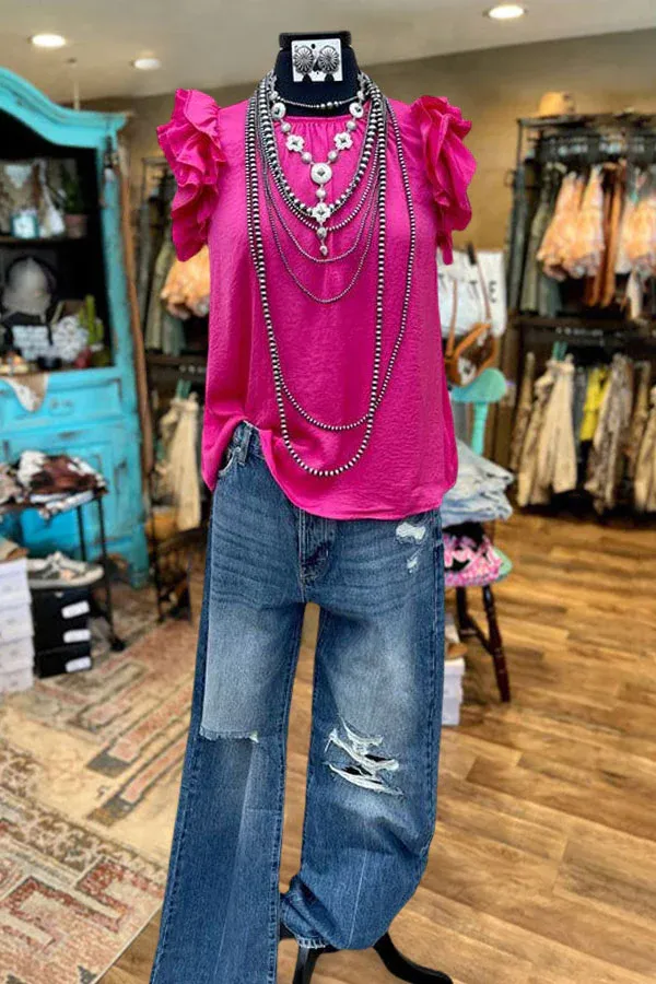 Layered Ruffled Sleeve T-Shirt