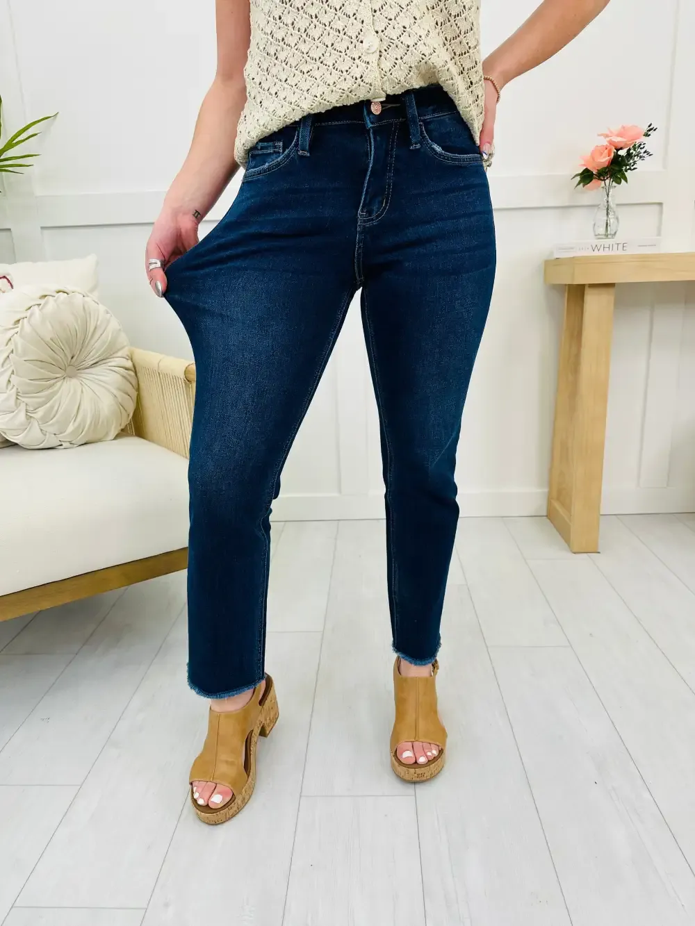 Lovervet Stay in Line Straight Leg Ankle Jeans