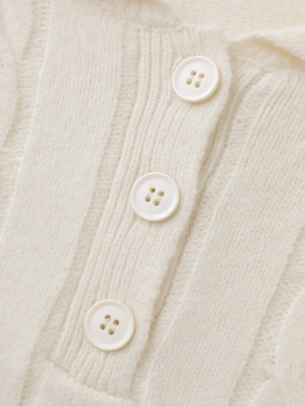 Supersoft Cable Knit Polo Collar Solid Pullover