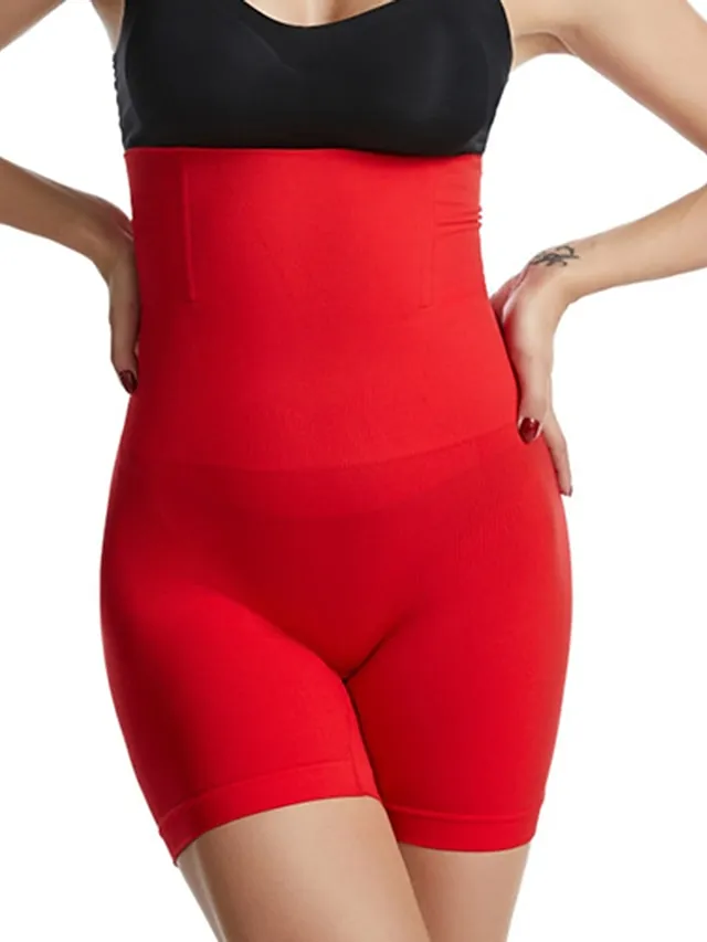 Women's Underwear Shorts Scrunch Butt Shorts Shapewear Black Red Brown High Waist Fashion Casual Comfort Home Daily Gym High Elasticity Short Tummy Control Plain M / L XL / XXL XS / S 3XL 4XL