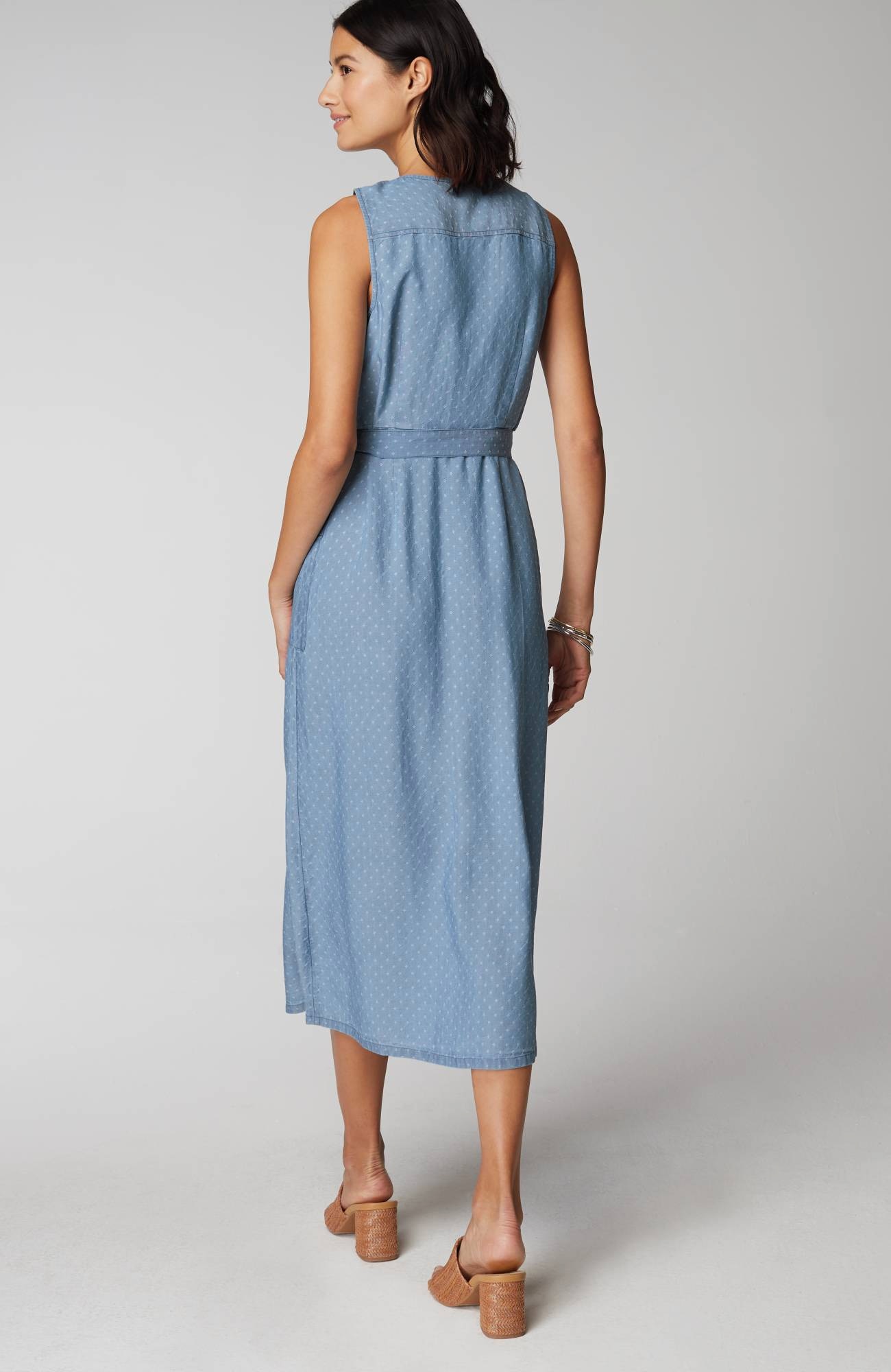 Sleeveless Button-Front Dress