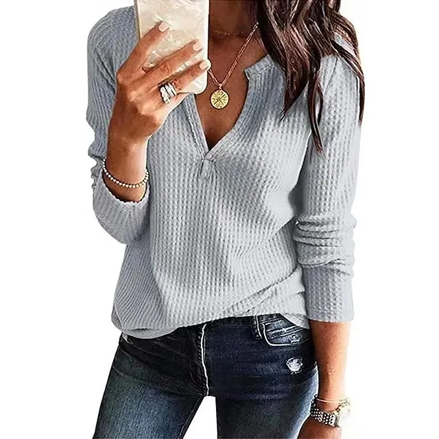 T shirt Tee Women's Black White Yellow Solid Colored Basic Street Daily Basic Round Neck S