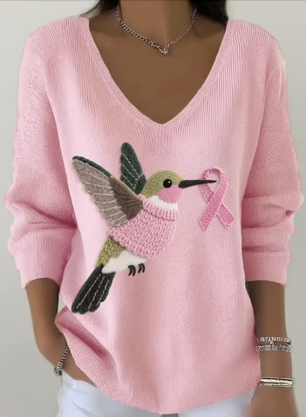 Cotton Halloween Casual V Neck Sweater