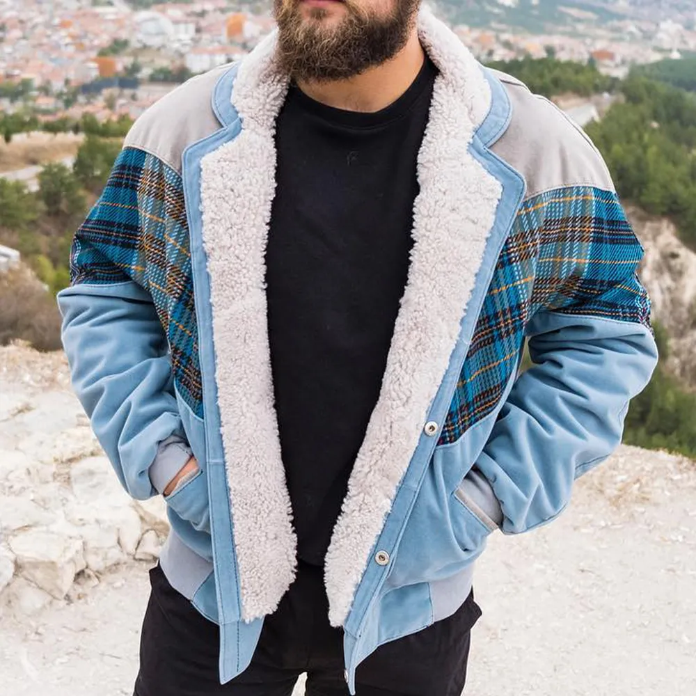 Unisex Panel Fashion Fleece Full Fleece Jacket