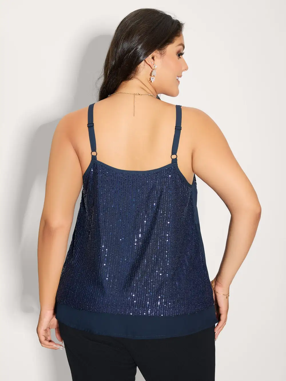 Shimmery Sequin Flowy Tank Top