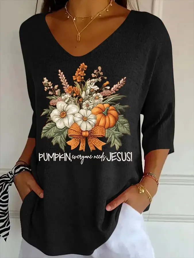 Women's Casual Autumn Style  Knitted T-shirt