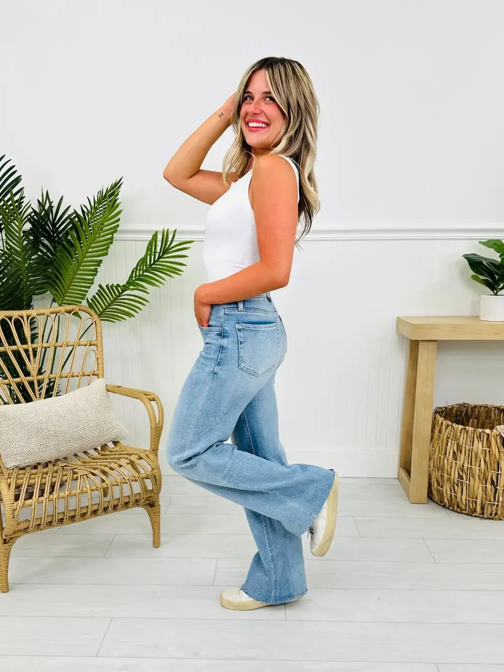 The Bee's Knees Tummy Control Wide Leg Jeans