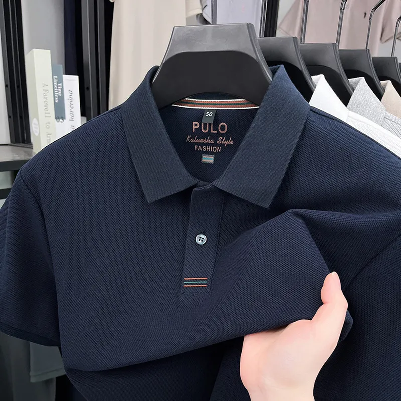 Men's summer high-end business casual cotton polo shirt