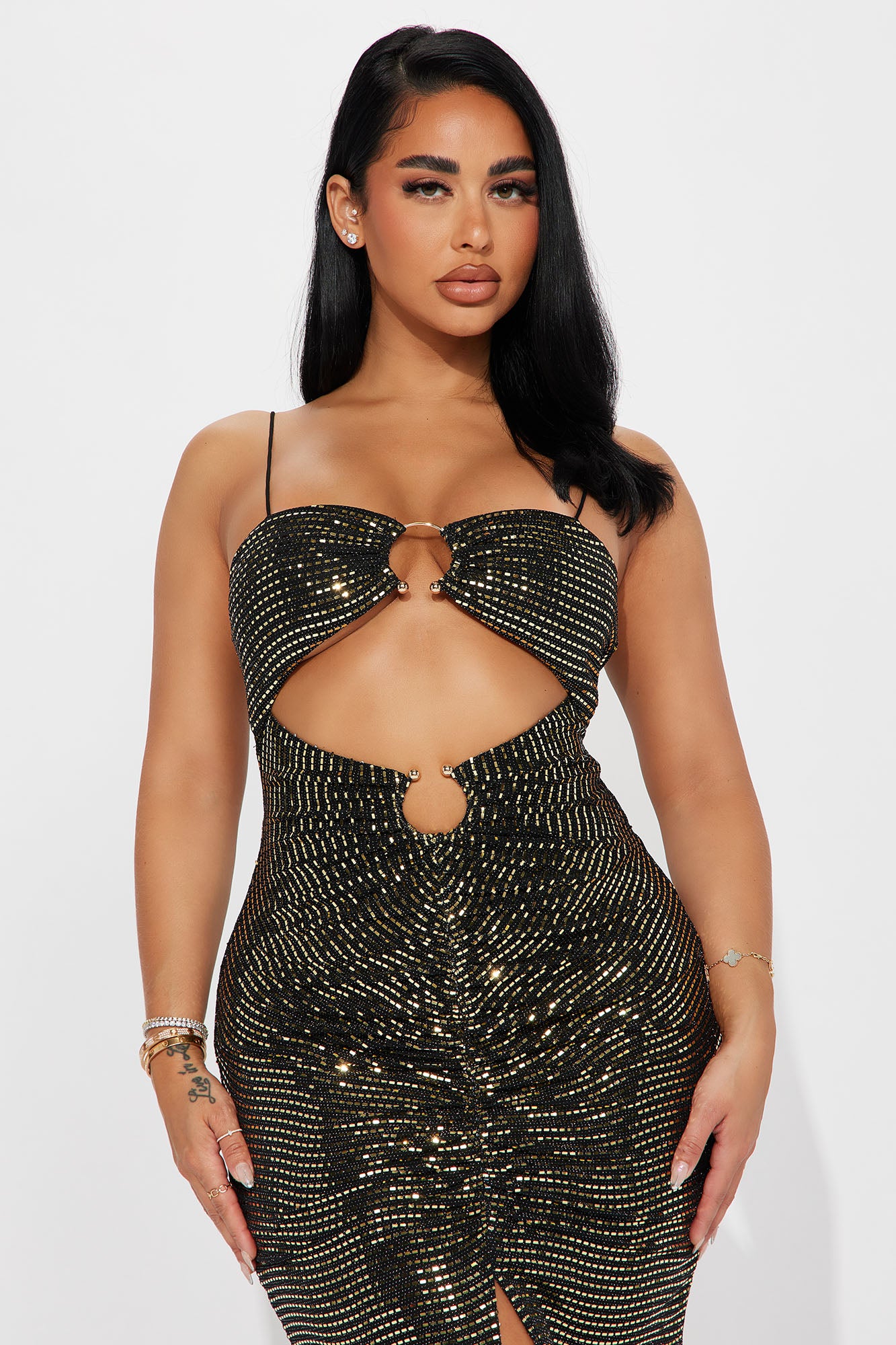 Virginia Sequin Maxi Dress - Gold