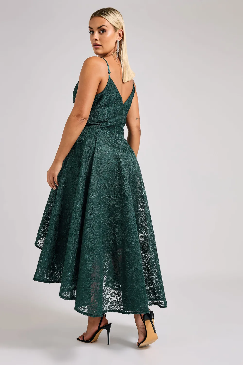 YOURS LONDON Curve Pink Lace Midi Prom Dress