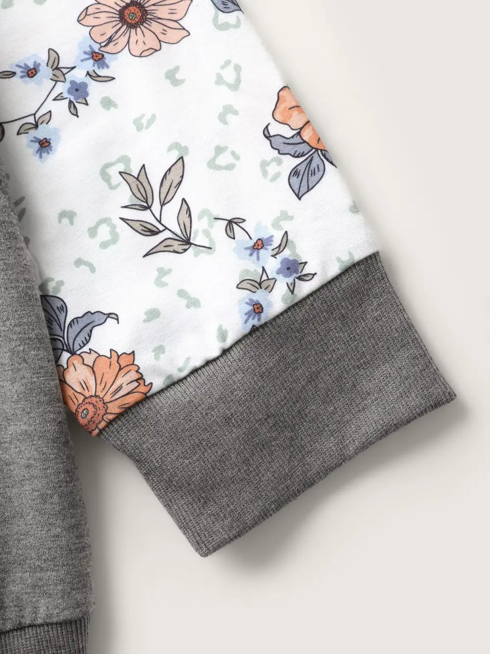 Floral Print Cross-Tie Neck Sweatshirt