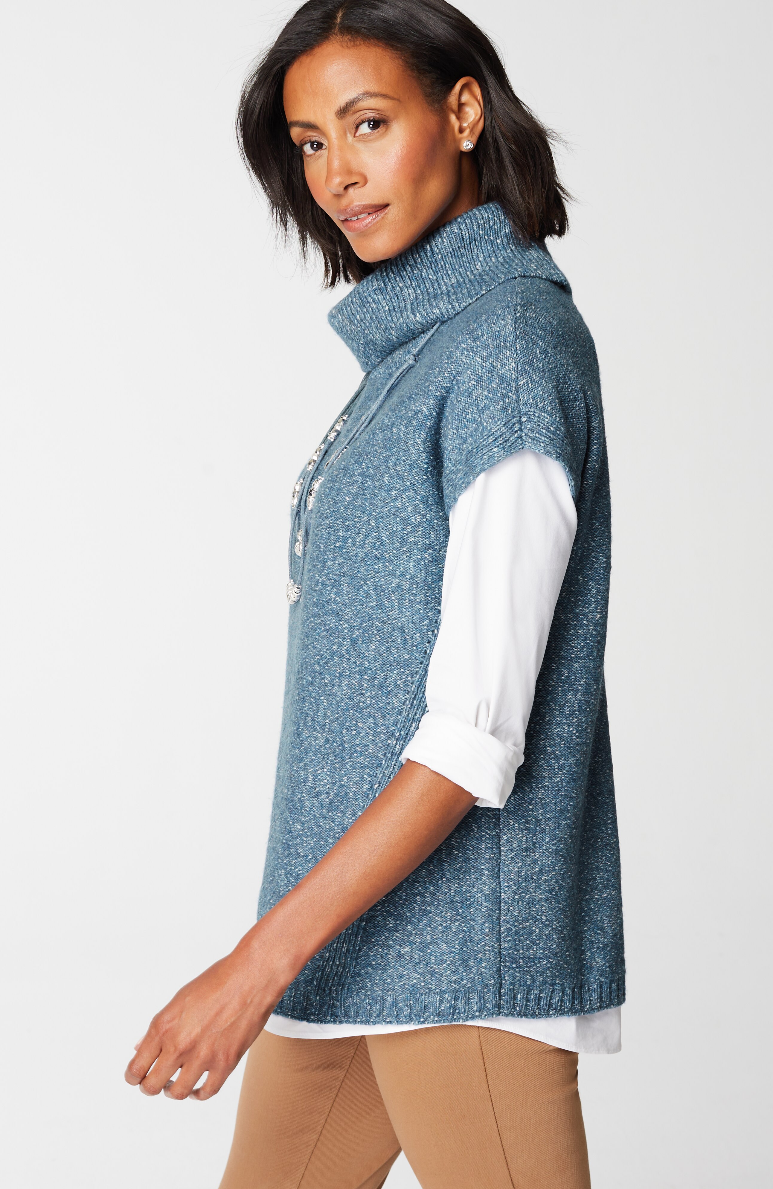 Wearever Cowl-Neck Short-Sleeve Sweater