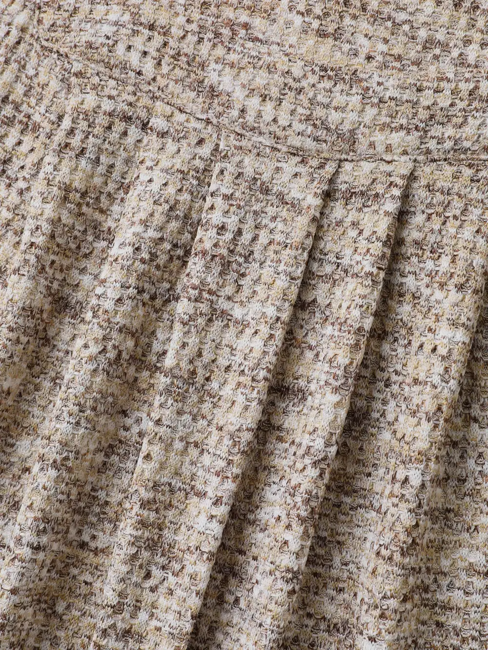 Textured Knit Pleated Neckline Top