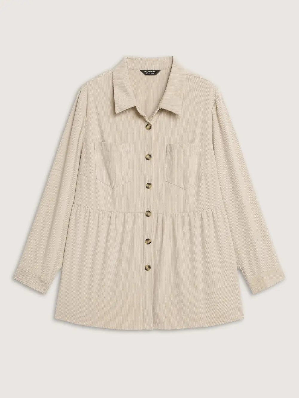 Corduroy Cinched-Flared Waist Jacket