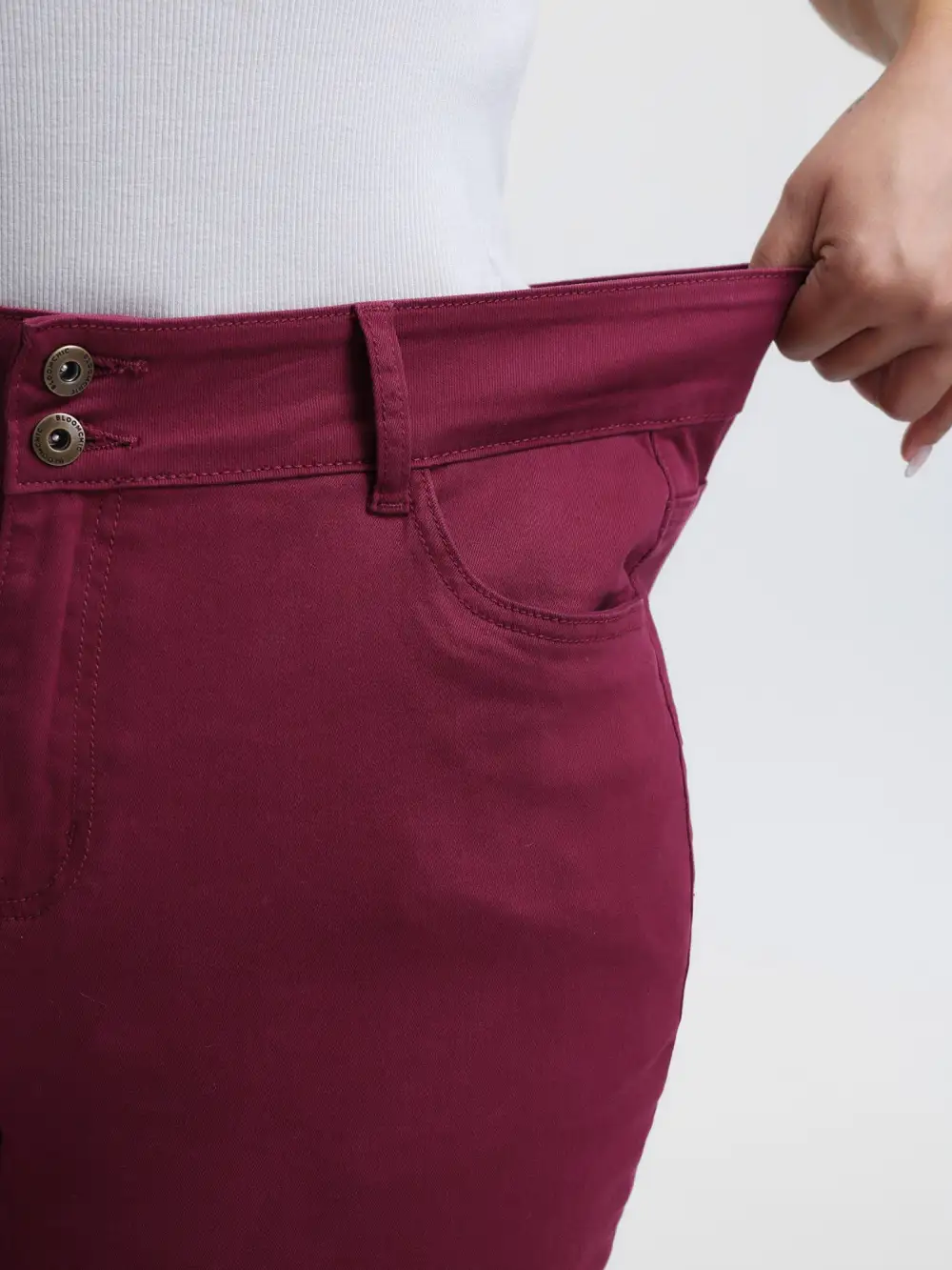 Rubber Waist Skinny-Fit Jeans