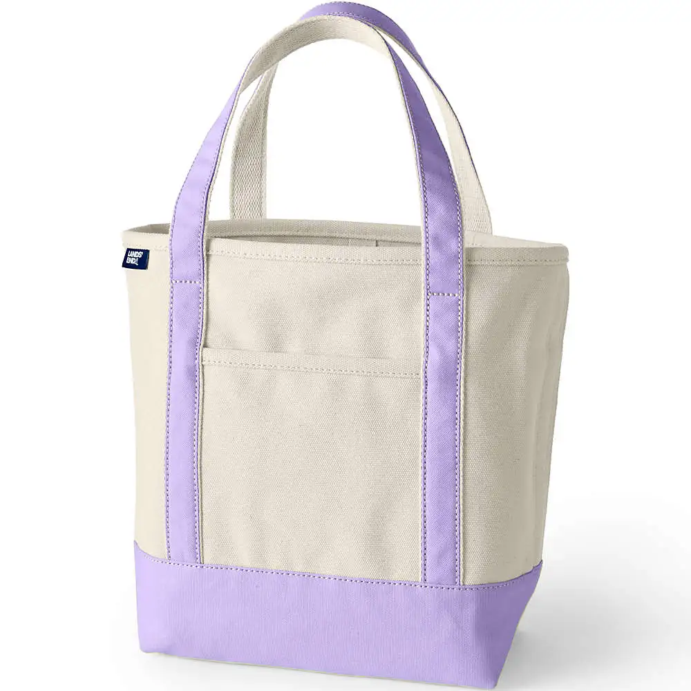 Medium Natural 5 Pocket Open Top Canvas Tote Bag