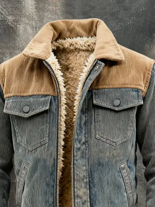 Men's Vintage Warm Lambswool Corduroy Outdoor Jacket