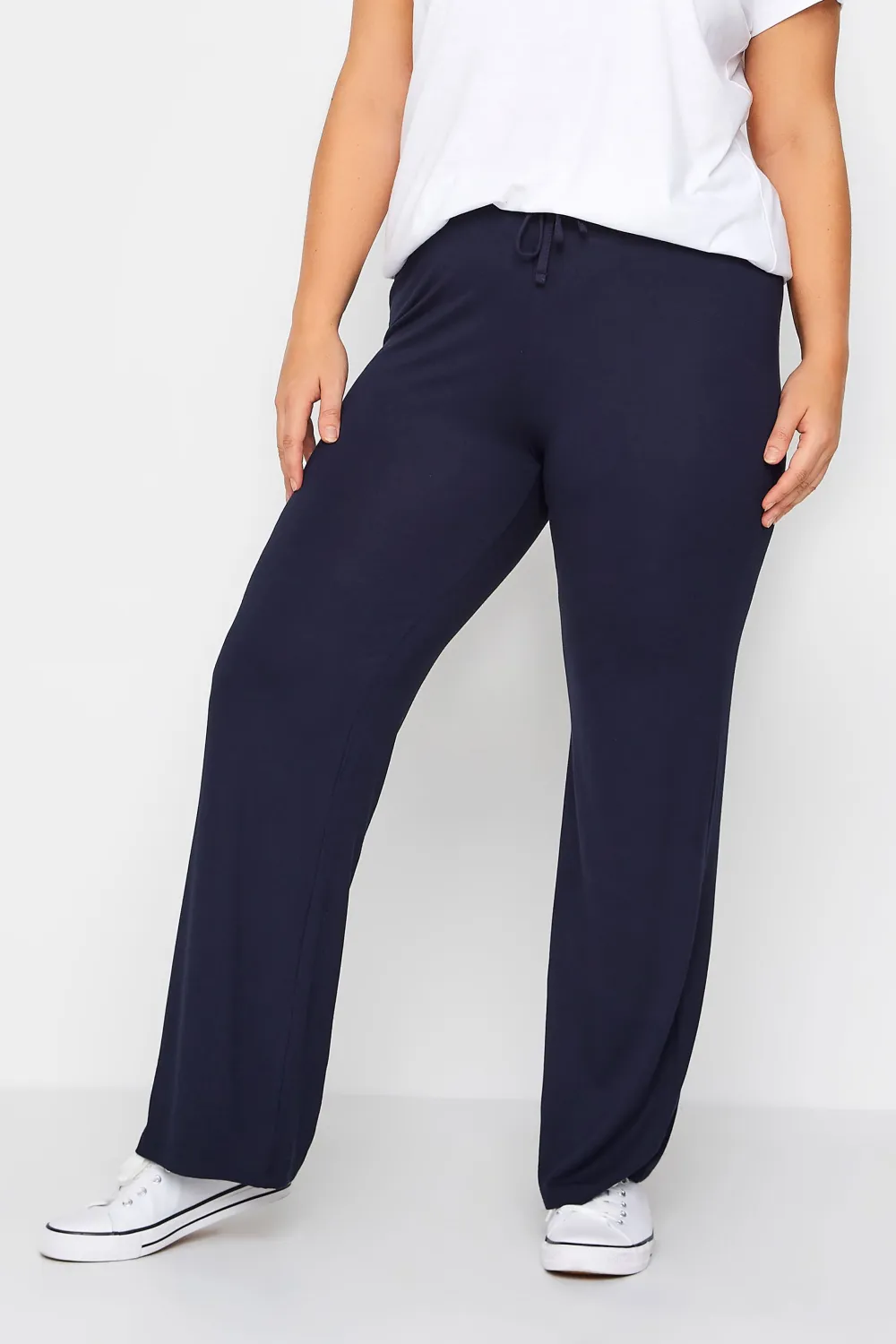 YOURS BESTSELLER Curve Black Wide Leg Pull On Stretch Jersey Yoga Pants