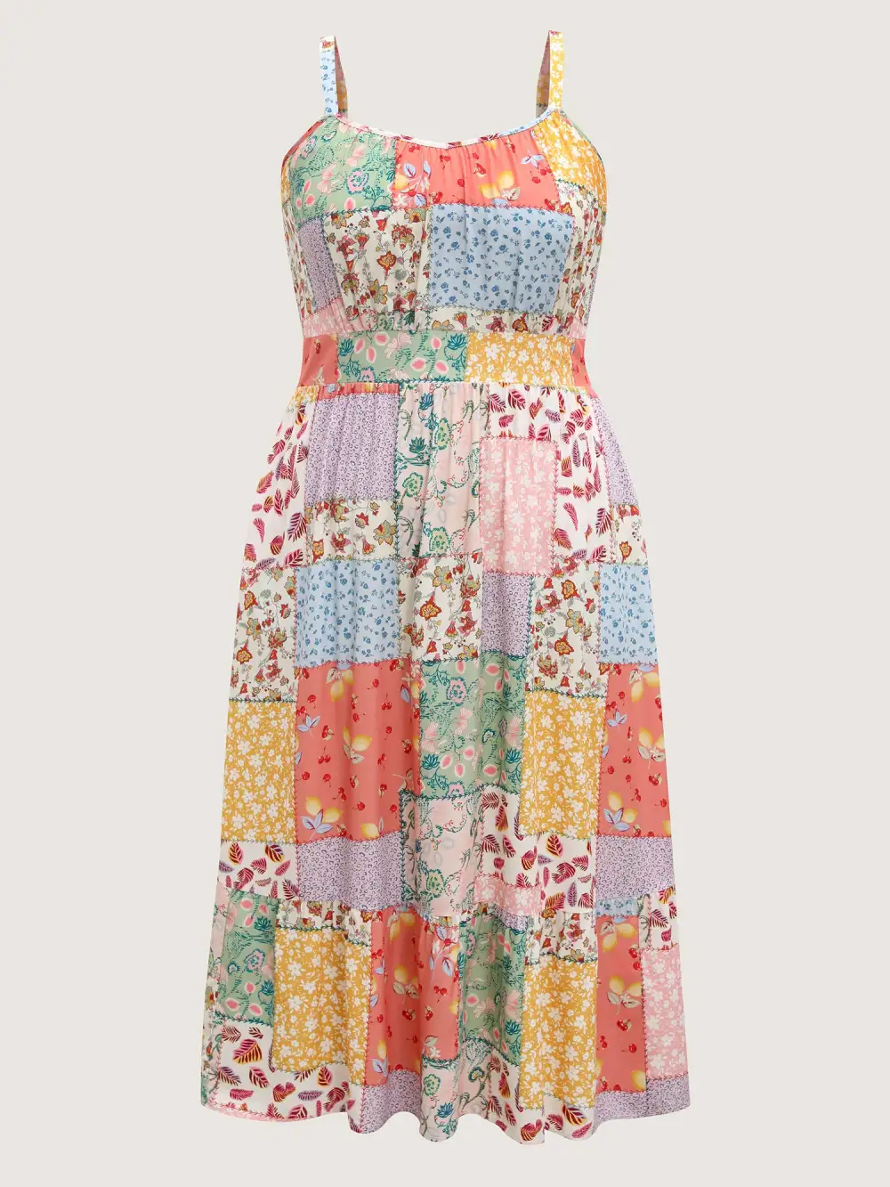 Sunkissed Collage Print Flared Midi Dress