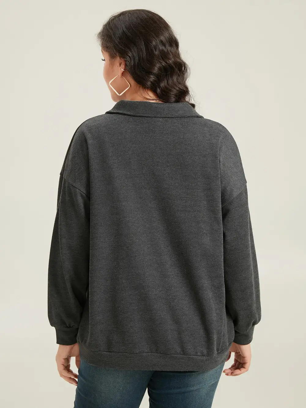 Lapel Collar Zip-Front Pockets Jacket