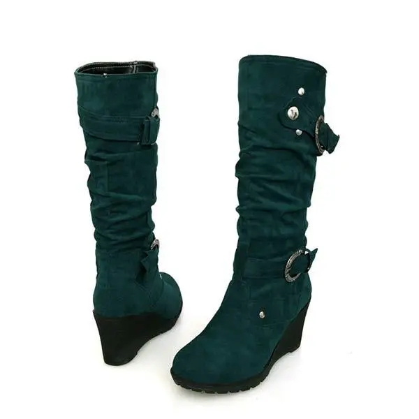 Women'S Round Toe Wedge Snow Boots 88992763C