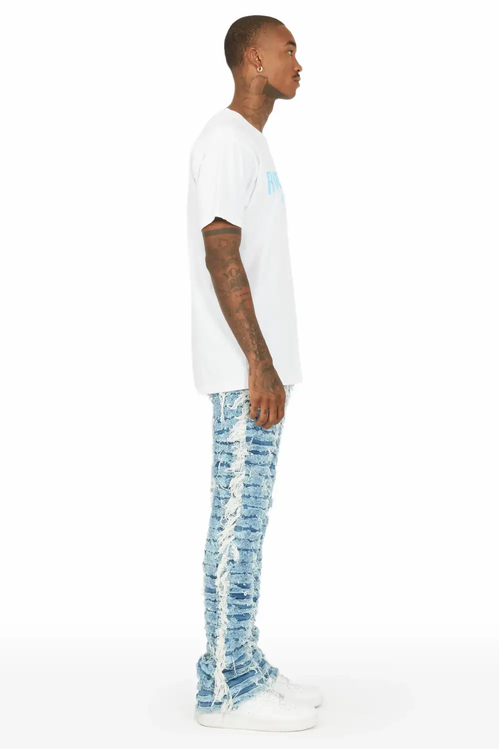 Giovanni Blue Stacked Flare Jean
