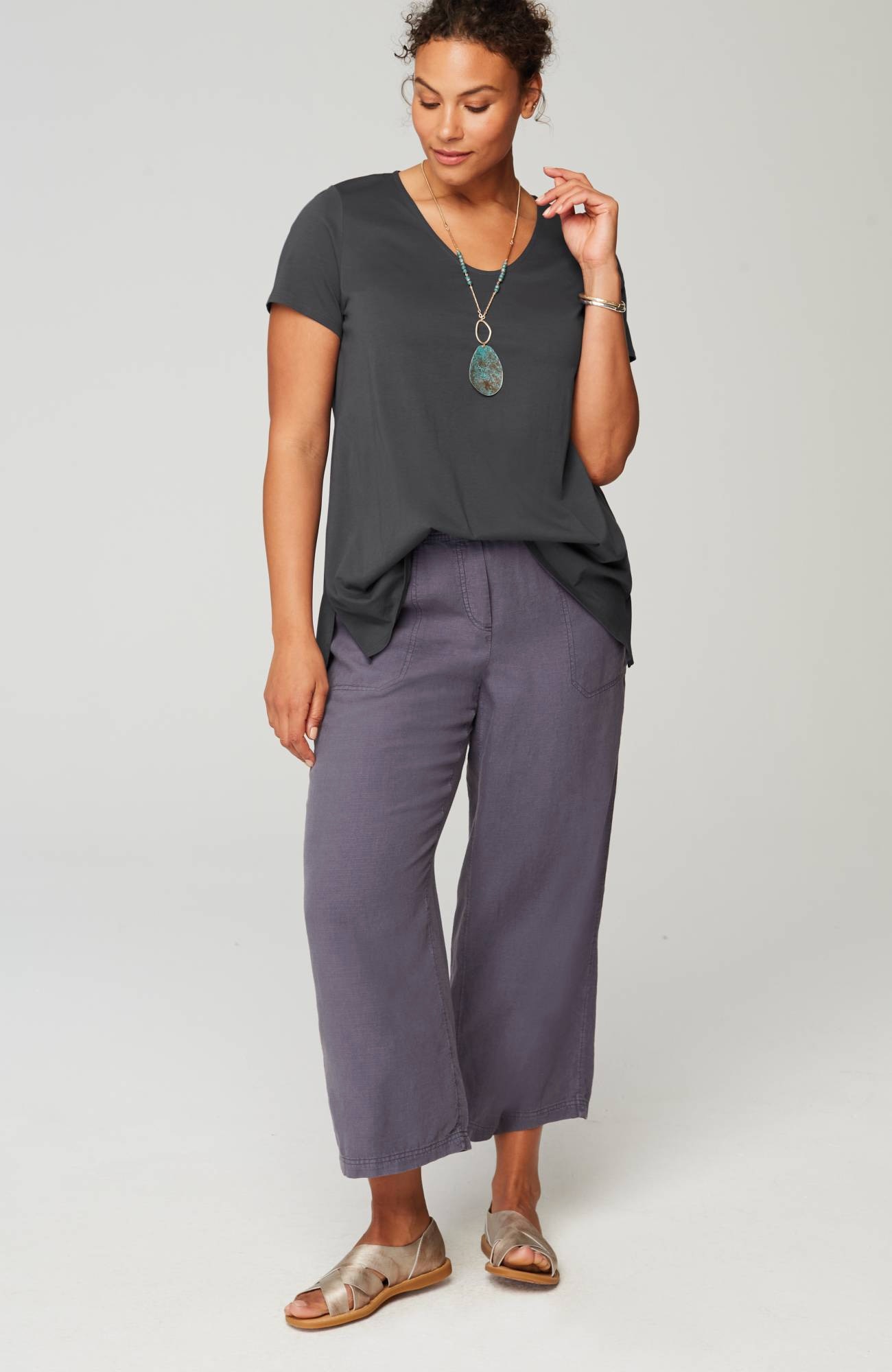 pure jill side-slit elliptical tee