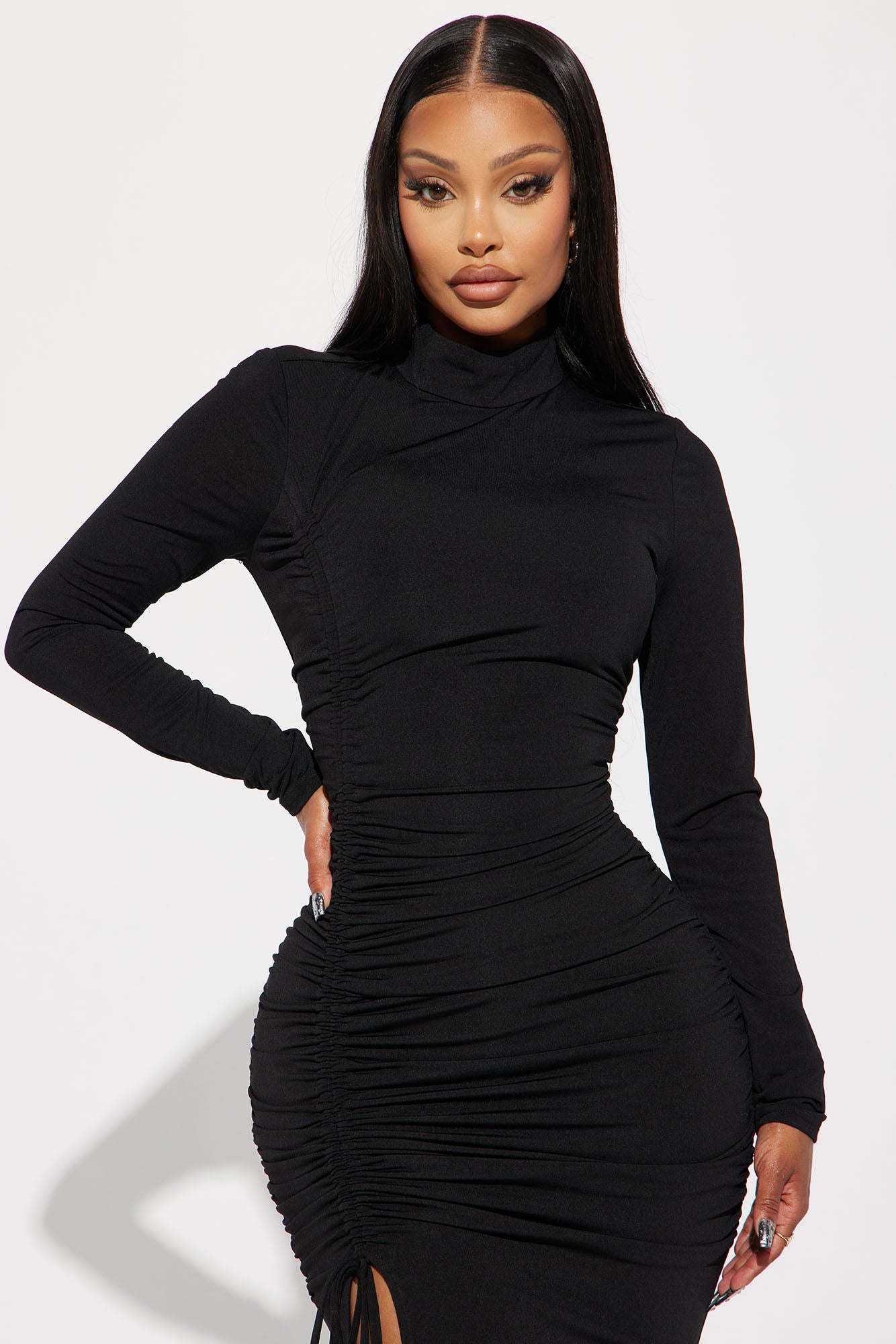 Rachel Ruched Gown - Black