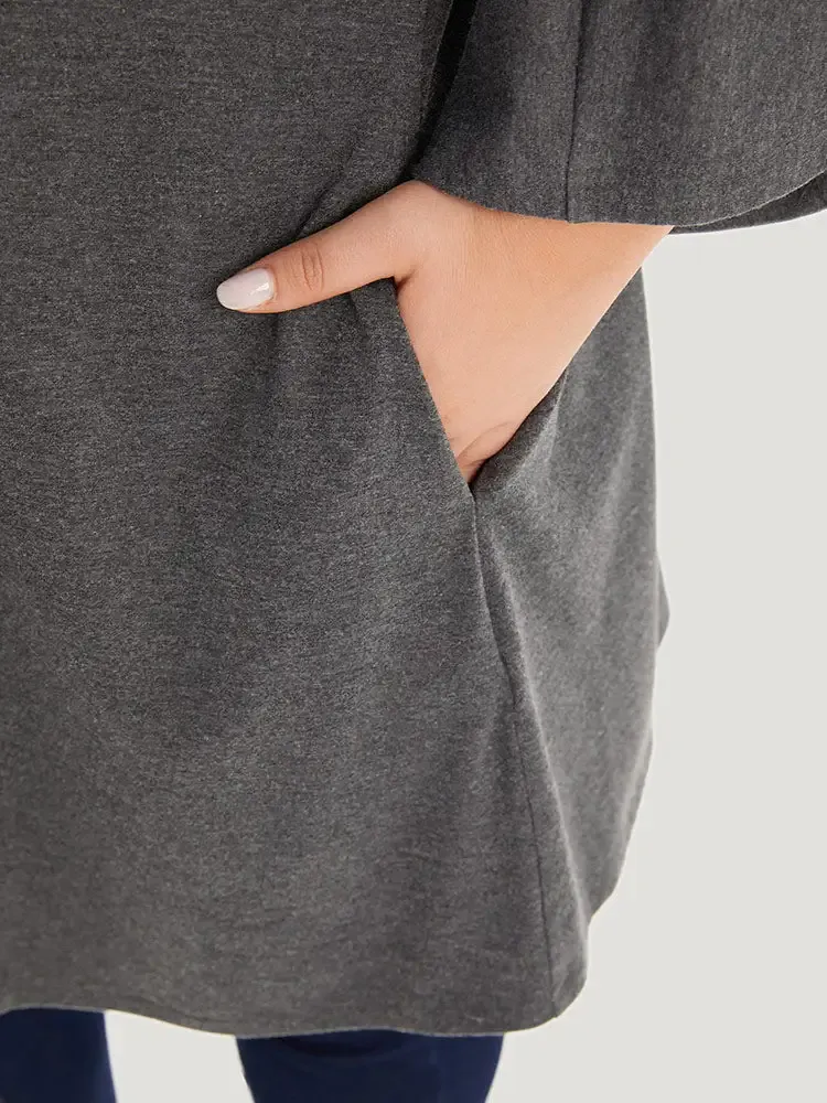 Supersoft Essentials Plain Open Front Pocket Batwing Sleeve Kimono