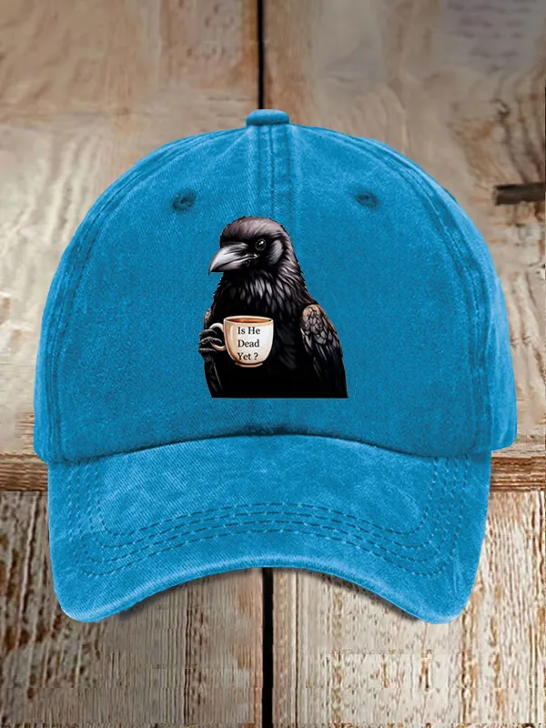Unisex Fashion Casual Crow Is He Dead? Washed Cotton Hat