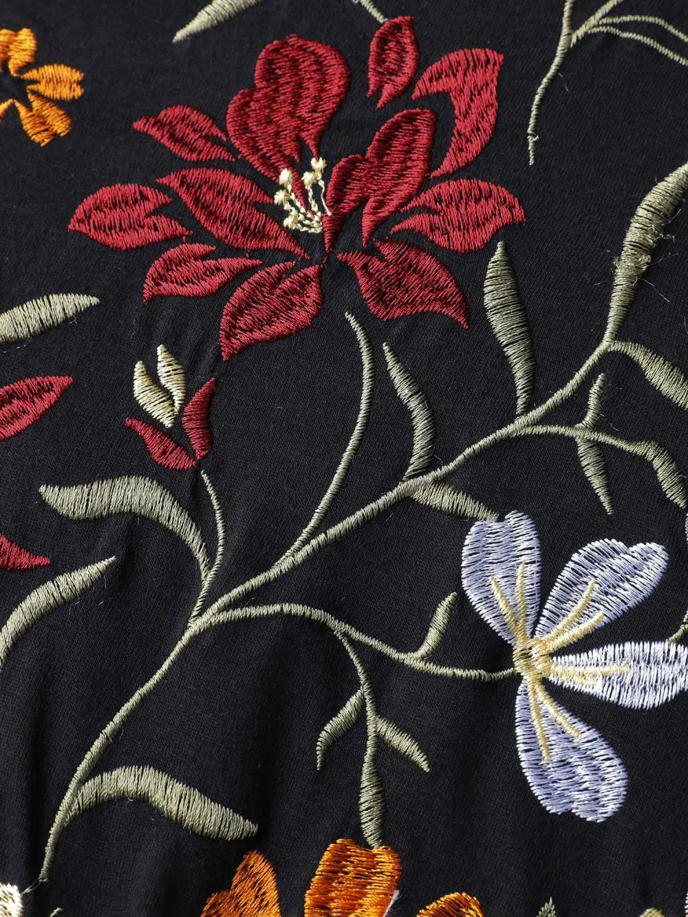 Floral Embroidered Bodice Stretchy Jumpsuit