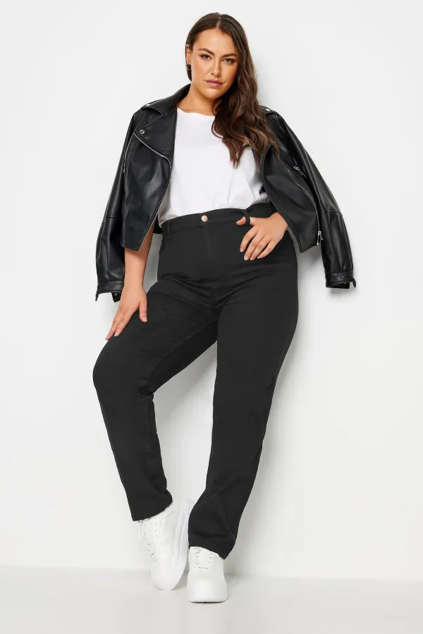 YOURS Curve Mid Blue Straight Leg RUBY Jeans