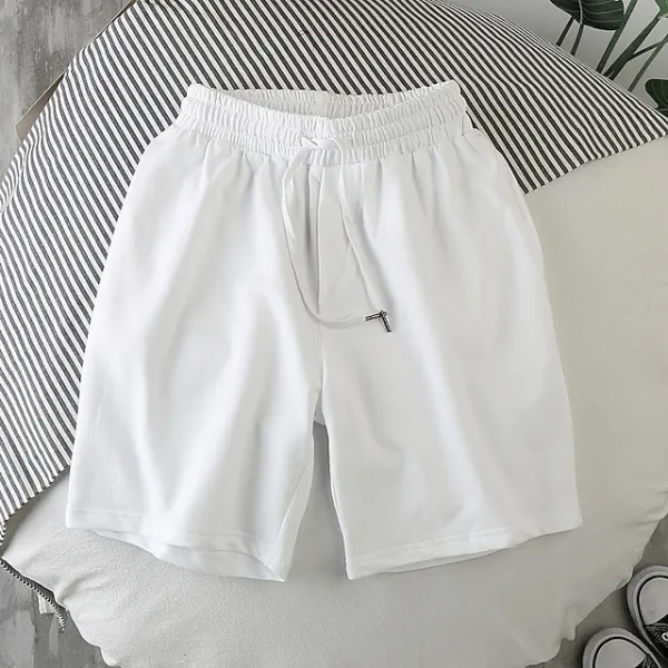 Men's Active Shorts Casual Shorts Pocket Drawstring Elastic Drawstring Design Solid Color Comfort Breathable Short Sports Outdoor Casual Daily Fashion Streetwear Black White Micro-elastic